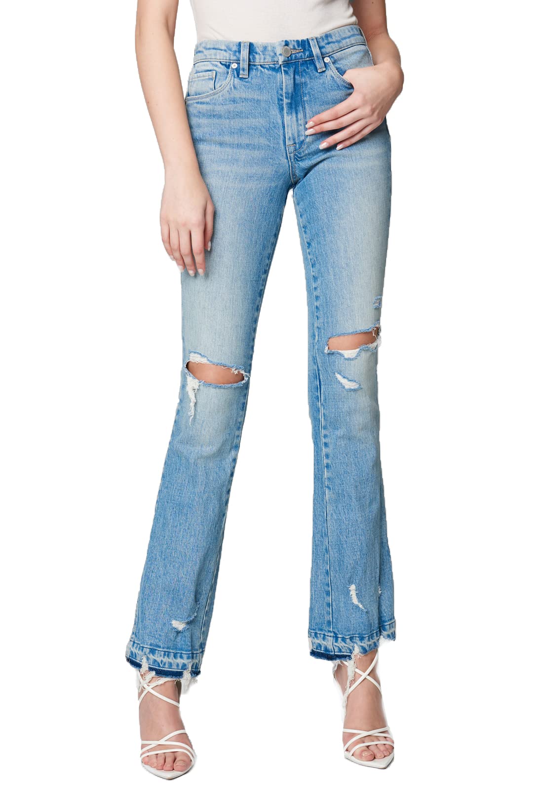Photo 1 of [BLANKNYC] Womens Luxury Clothing High Rise Mini Boot Cut Five Pocket Jeans, Stylish & Trendy Pants, No Thanks, 29