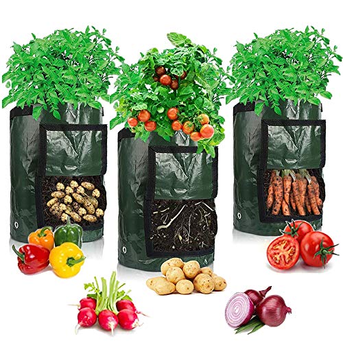Potato Grow Bags, Afomida 3 Pack 7 Gallon Plant Growing Bags Reusable