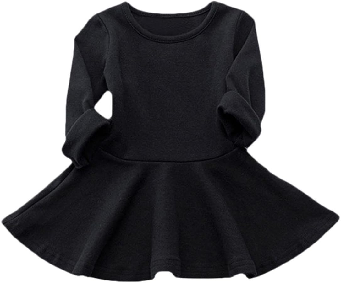 kids long sleeve black dress