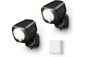 Ring Smart Lighting – Spotlight, Battery-Powered, Outdoor Motion-Sensor Security Light, Black (Starter Kit: 2-pack)