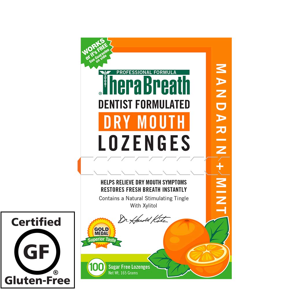 TheraBreath Mouth Wetting Lozenges Mandarin Mint 100 ea for dry mouth