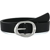 Earnda Women Faux Leather Belt for Jeans Pants Oval Gold  display picture 1