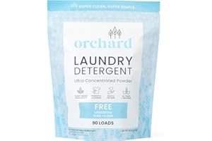 ORCHARD HOME Orchard Laundry Detergent Powder Natural Deep Cleaning Laundry Powder for Sensitive Skin - Fragrance Free - Plant Based Effective Ingredients - 3.5lbs - Enzyme-Powered, Eco Friendly Detergent