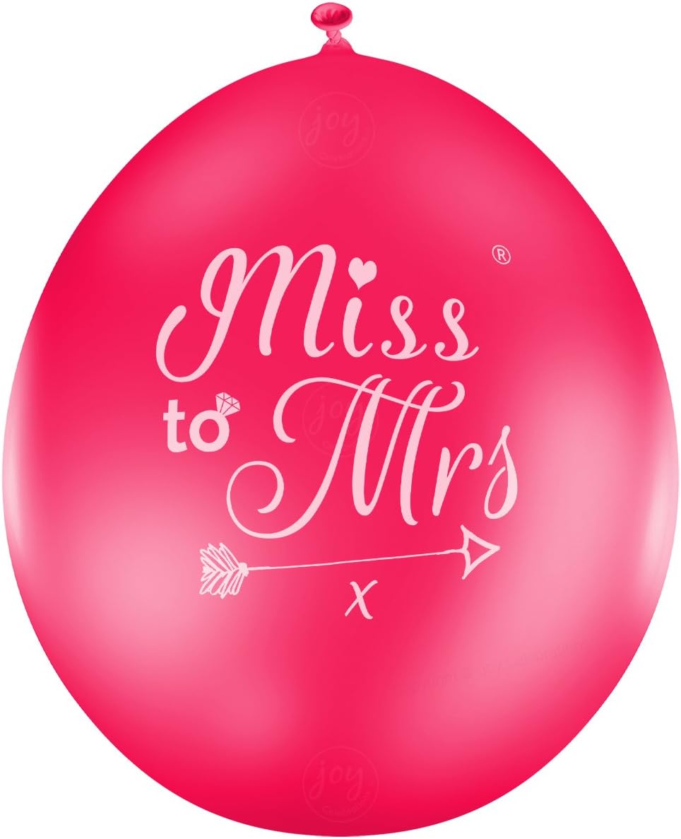 Miss To Mrs ® Hen Do Party Balloons - Choose Pack Size (Sophisticated Classy Bride Hen Night Decorations) JC1070 by Joy Celebrations ®