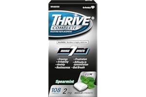 Thrive Complete Nicotine Replacement Gum, 2mg Regular Strength, Spearmint, 108 Count