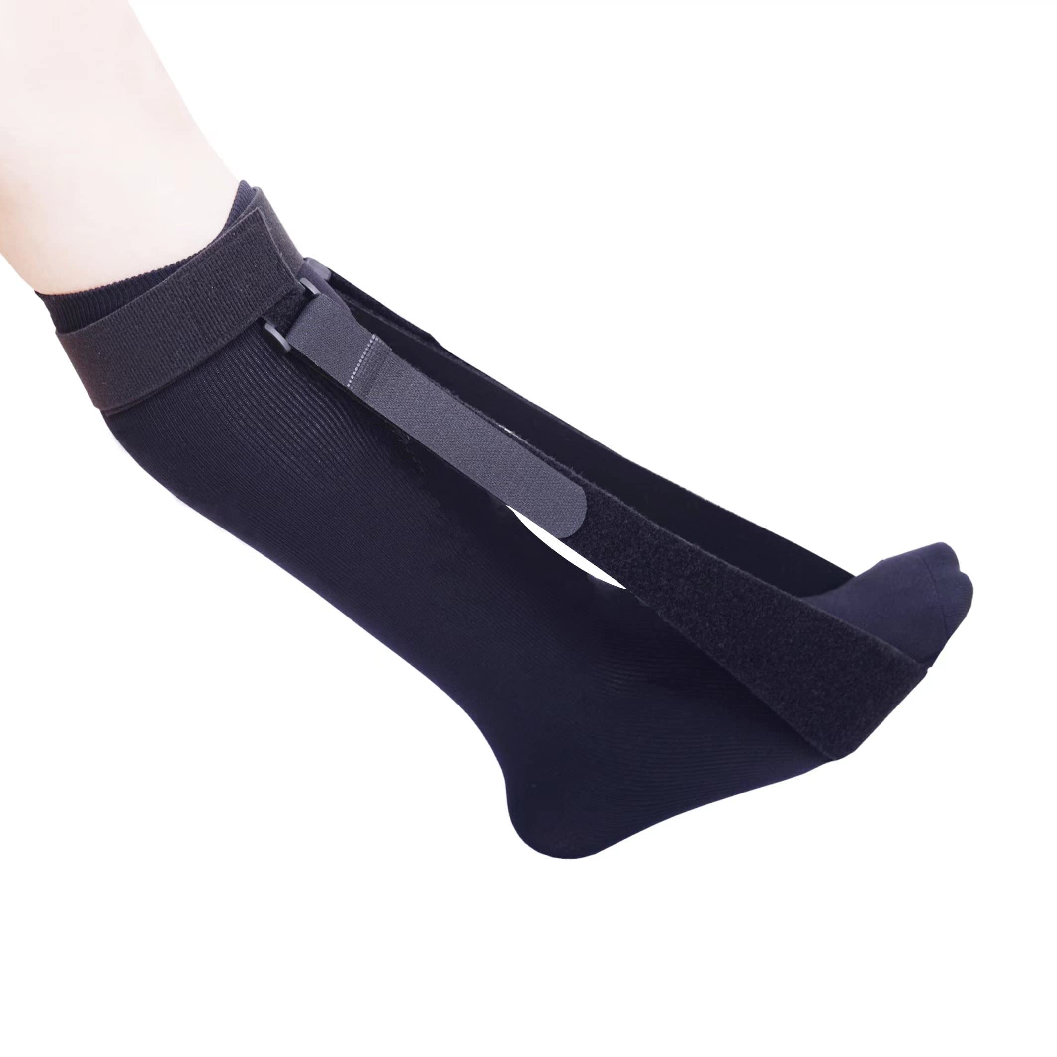 OR8 Wellness Night Sock Brace Compression Sleeve, Heel Support and Arch Support for Plantar Fasciitis, Achilles Tendonitis, RunnerÕs Cramps, Tight Calves, Foot Care for Men and Women Black