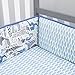 Dwell Studio Safari Skies Animal/Jungle 4 Piece Nursery Crib Bumper, Blue, Green, Gray, Taupe