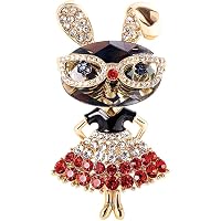 RINHOO Crystal & Pearl Initial Letter Brooch Pin - A-Z Alphabet, Colorful Enamel Gift For Women - View #4