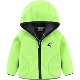 Mud Kingdom Boys Girls Fleece Jackets with Hood Outerwear Long Sleeve Deer Pattern Zipper Tops