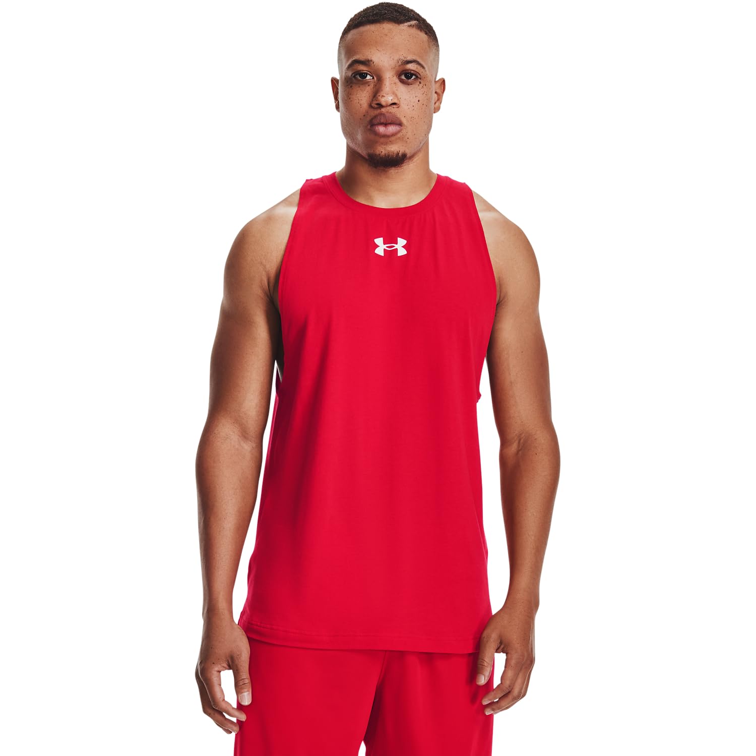 Photo 1 of Under Armour Men's Baseline Cotton Tank , Red (600)/Summit White, XX-Large