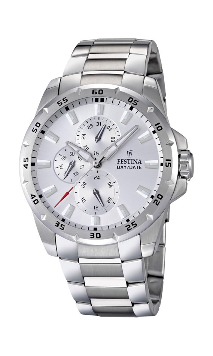Festina Men's Quartz Watch with Silver Dial Analogue Display and Silver