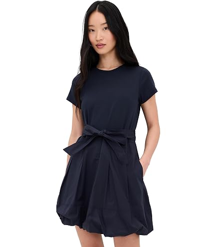 navy blue dress amazon Cinq a Sept Lucilla Dress, Black, 00 at Women's Clothing store Capri Cabana Satin Maxi SID-PR3346D stretchy fabric allows room Color:Navy Crew Stripe