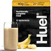 Huel Black Edition | Banana | 40g Vegan Protein Powder | Meal Replacement | 17 Servings | 8g Fiber | 27 Vitamins and Minerals | Gluten Free | Nutritionally Complete Meal Replacement