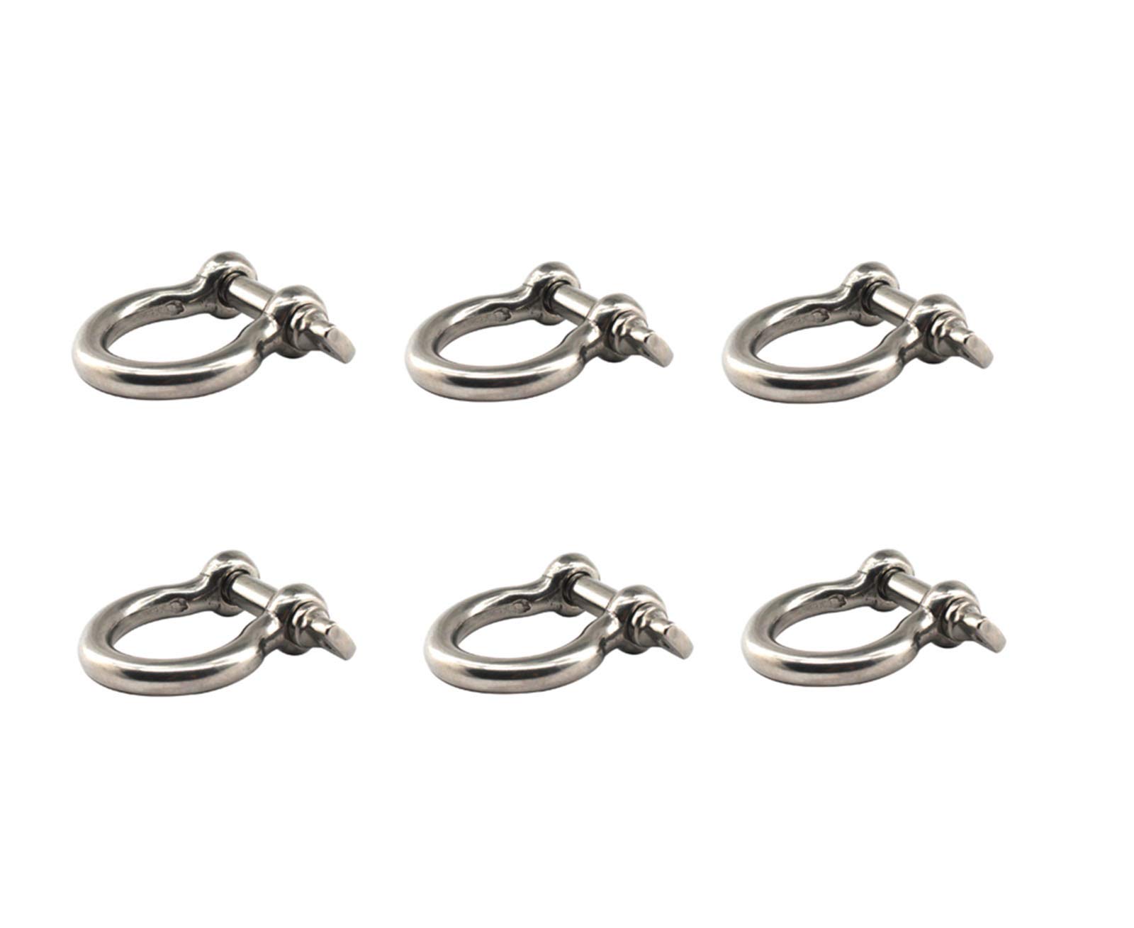 304 stainless steel bow shaped M10 shackle European style heavy duty Load lifting clamp for chain marine buckle pack of 6