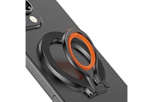 SIDPRO Magnetic Phone Grip Holder for MagSafe Ring Stand Holder Adjustable Kickstand for iPhone 16 Pro Max Plus 15 14 13 12, MagSafe Finger Loop Stand with Silicone Finger Strap, Wireless Charging Compatible