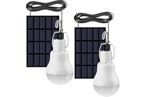 FLRONGSUN Solar Light Bulb Portable 350LM Solar Powered Camping Light Led Lantern Outdoor for Lamp Light Hiking Fishing Tent Indoor Shed Chicken Coop Hurricane Emergency With USB Chargeable(Pack of 2)