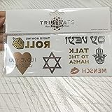 Jewish Metallic Tattoos | Fun Hanukkah & Holiday Gifts | Includes Star of David, Mensch, Oy Vey, Talk To The Hamsa, Dreidel, I Love You A Latke