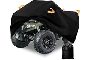 MACOSY ATV Cover, Waterproof Heavy Duty 600D 4 Wheeler Cover, All Weather Outdoor Protection Covers Suit for Polaris Kawasaki Suzuki Honda-L