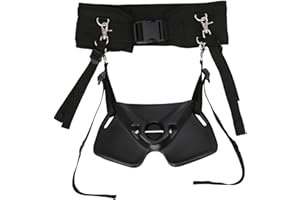 HERCHR Fishing Belt Rod Holder, Adjustable Fishing Fighting Waist Belt with EVA Foam Padded Straps & Safety Buckle, Boat Fish Harness Belts Rod Holder(Black)