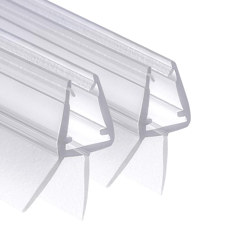 Wellba Premium shower door seal (2 x 90 cm) for 6 mm, 7 mm, 8 mm glass door thicknesses, water-repellent shower seal or shower cubicle seal with optimally arranged rubber lips.