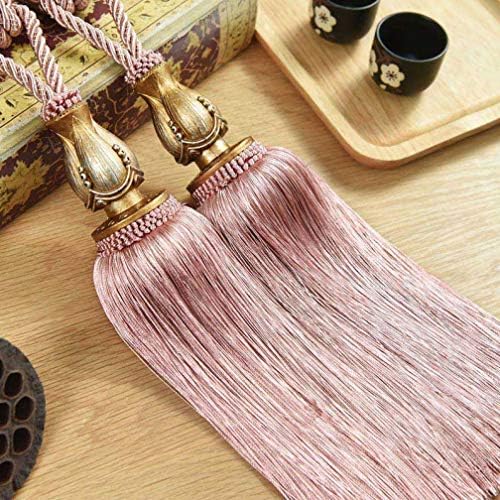 NOMIMAS Pack of 2 Curtain Tassel Hooks Straps Curtains Tieback Hanging Ball Bandages Brushes Curtain Accessories