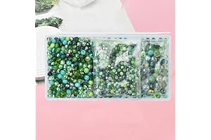 Glass Bead Kit Flat Faceted Beads Colorful Gradient Mixed Sizes for DIY Earrings, Bracelets, Necklaces and Beading, Green
