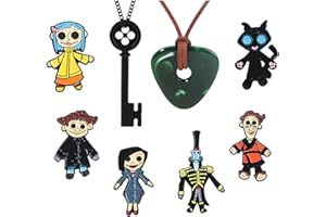 YURAOER Cartoon Coraline Enamel Pins Set - Horror Movie Inspired Enamel Pins Brooch Coraline Cosplay Jewelry Halloween Christmas Gift for Women Men Fans