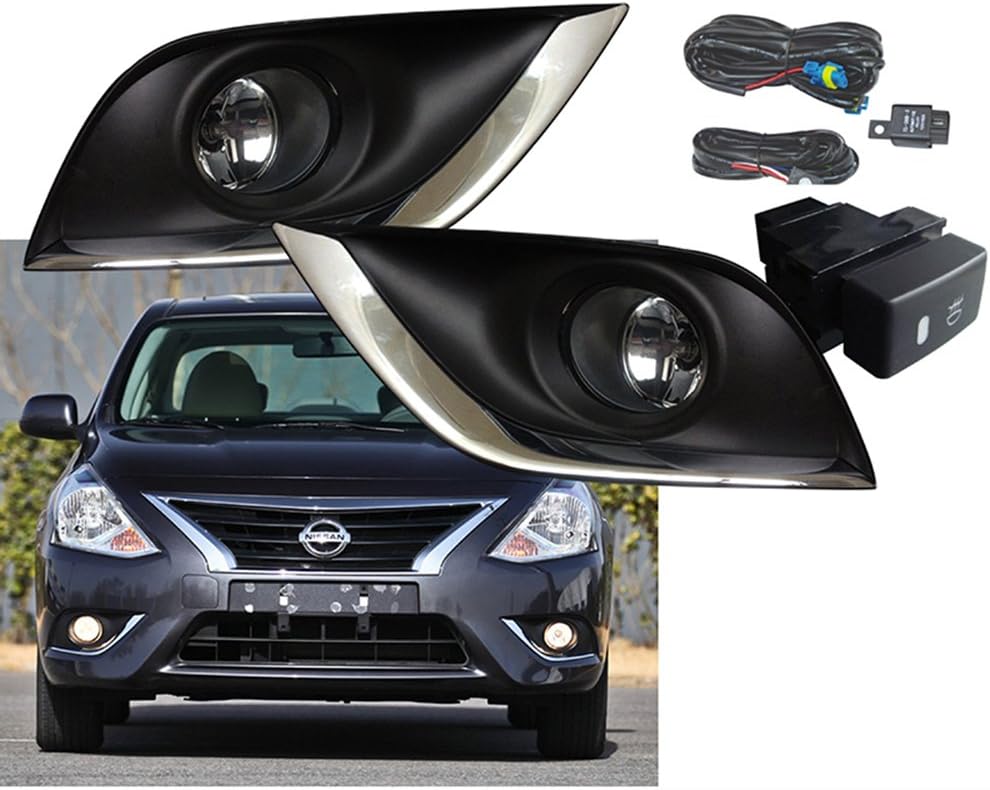 Brand New Replacement for 2013-2015 Nissan Sunny Car Styling 12V 35W Front DRL Daytime Fog Lights Daylight Running Lamps Day Light Assembly