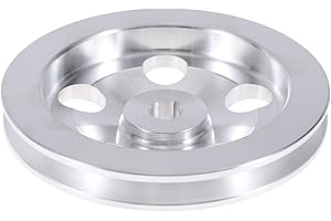HOPESPANNER Crankshaft Pulley for Chevy SBC 350 Engine Single Groove Power Steering Pump Pulley 1 Groove Durable 1 Pc Silver 