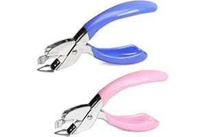 YUEKUI Staple Removers Staple Pull Office Staple Removal Tool Hand-held Comfort and Energy Saving, no Damage to Paper(Pink and Blue)