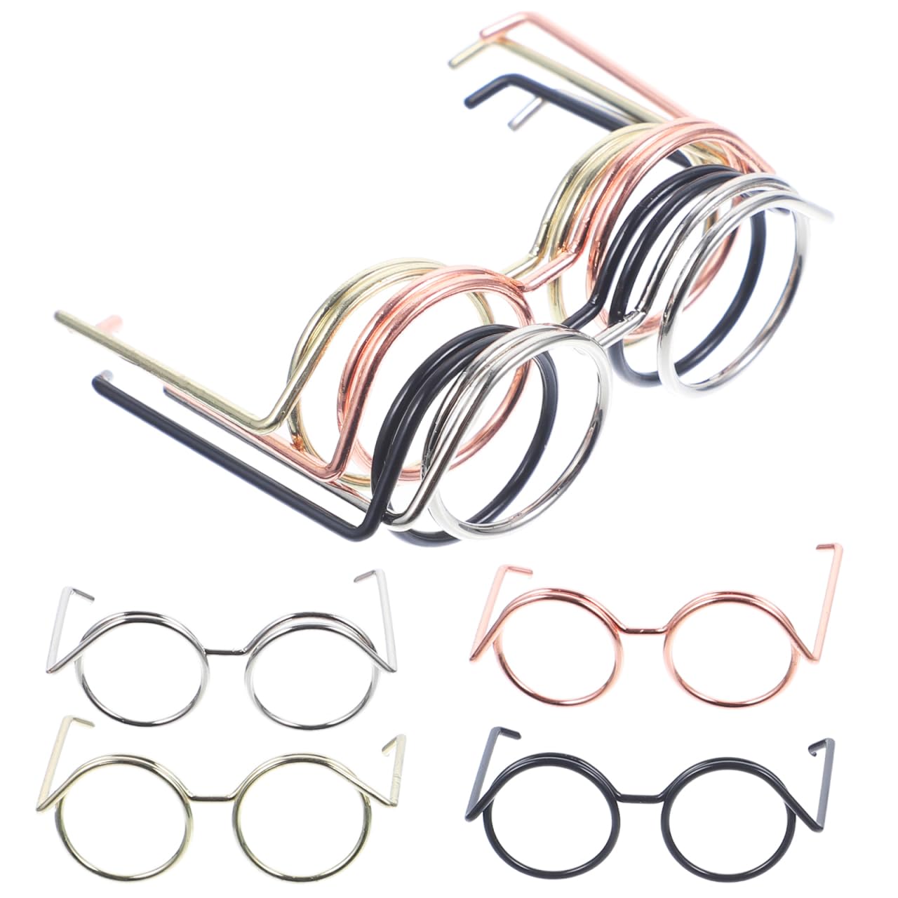 TOYANDONA 20Pcs Mini Doll Glasses: Toy Miniature Glasses Doll No Lenses Eyeglasses 3.7CM Toy Eyeglasses For Cosplay Fancy Dress Posing Props Party Glasses Costume Accessories Halloween