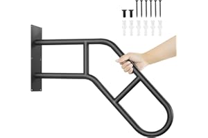 AUNULAHCA Upgraded Handrails for Outdoor Steps Stair Railing Indoor, U-Shaped Wall Mount Stair Handrails for 1-3 Steps, 22.8in Safety Grab Bars for Elderly, Kids, Disabled, Pregnant Women Black