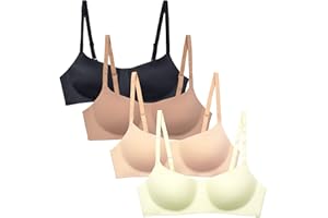 VeaRin 32A 34A 36A 38A Wireless Training Bras for Teens Girls Women 4 Pack