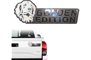 BWALION Dog Edition 3D Car Badge, Laser Cutting Emblem, Cute Dogs Decals (Golden Retriever)