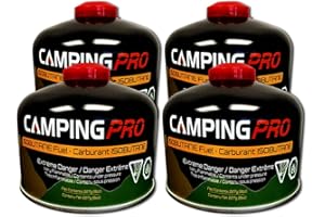 Camping Pro Isobutane Fuel Canisters for Portable Camping Stoves, 227g