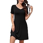 WEACZZY Summer Dresses for Women 2026 V-Neck Casual T Shirt Dress Loose Short Sleeve Flowy Dresses with Pockets