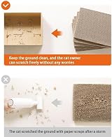 Eidoct Cat Scratching Board with Box 42x26 cm 5 Layer Reversible Cardboard view 6