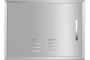 AHLOKI Stainless Steel BBQ Access Door with Vents, Double Grill Access Door for Outdoor Kitchen Cabinets and BBQ Island, 27''W x 20''H Vents