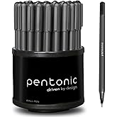 linc Pentonic Ballpoint Pens In Pen Organizer, Bulk 50 Count, Black Ink, 1.0 mm Medium Point, Smooth Writing For Journaling, Office & School (PEN12537)