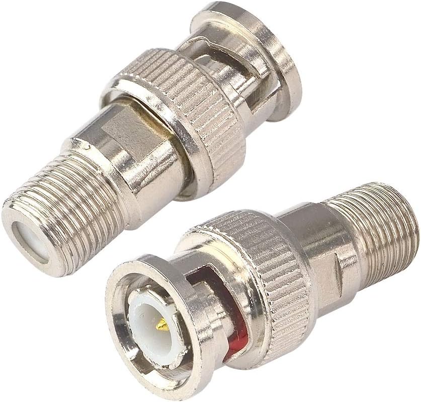 Boobrie BNC to F type Coax Adapter BNC Male Plug to F Female Jack Coaxial Connector Coupler Adapter use for CCTV Camera Gender Changer Convertor Cable Lead Wire Joiner TV PAL Socket Pack of 2 - Image 3