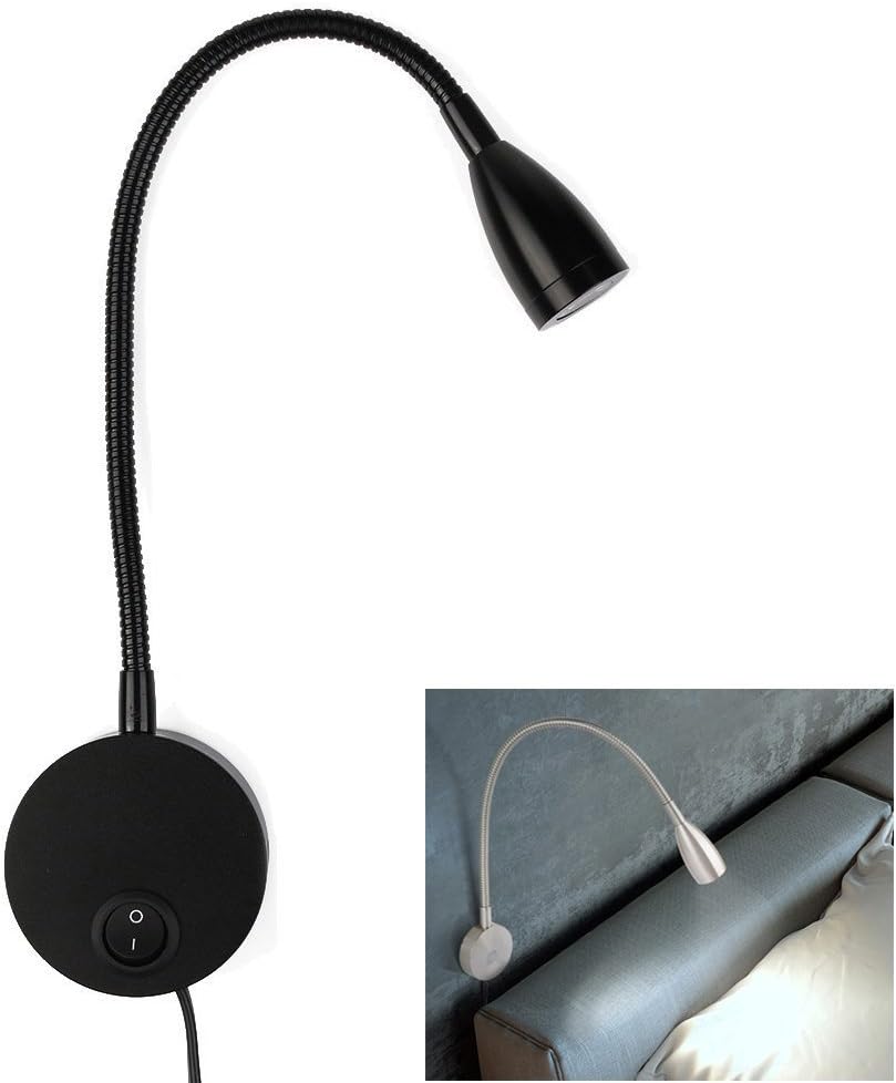 Bedside Reading Light, Flexible Gooseneck LED Bed Reading Lamp, Wall
