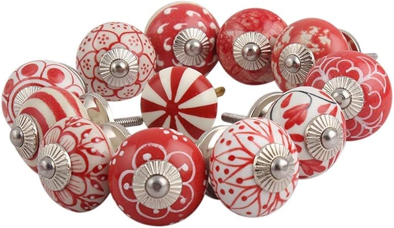 Indianshelf Handmade Assorted Pack Of 25 Decorative Knobs Floral