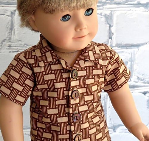 Button Up School Shirt for 18 inch Boy Doll such as American Girl, Our Generation