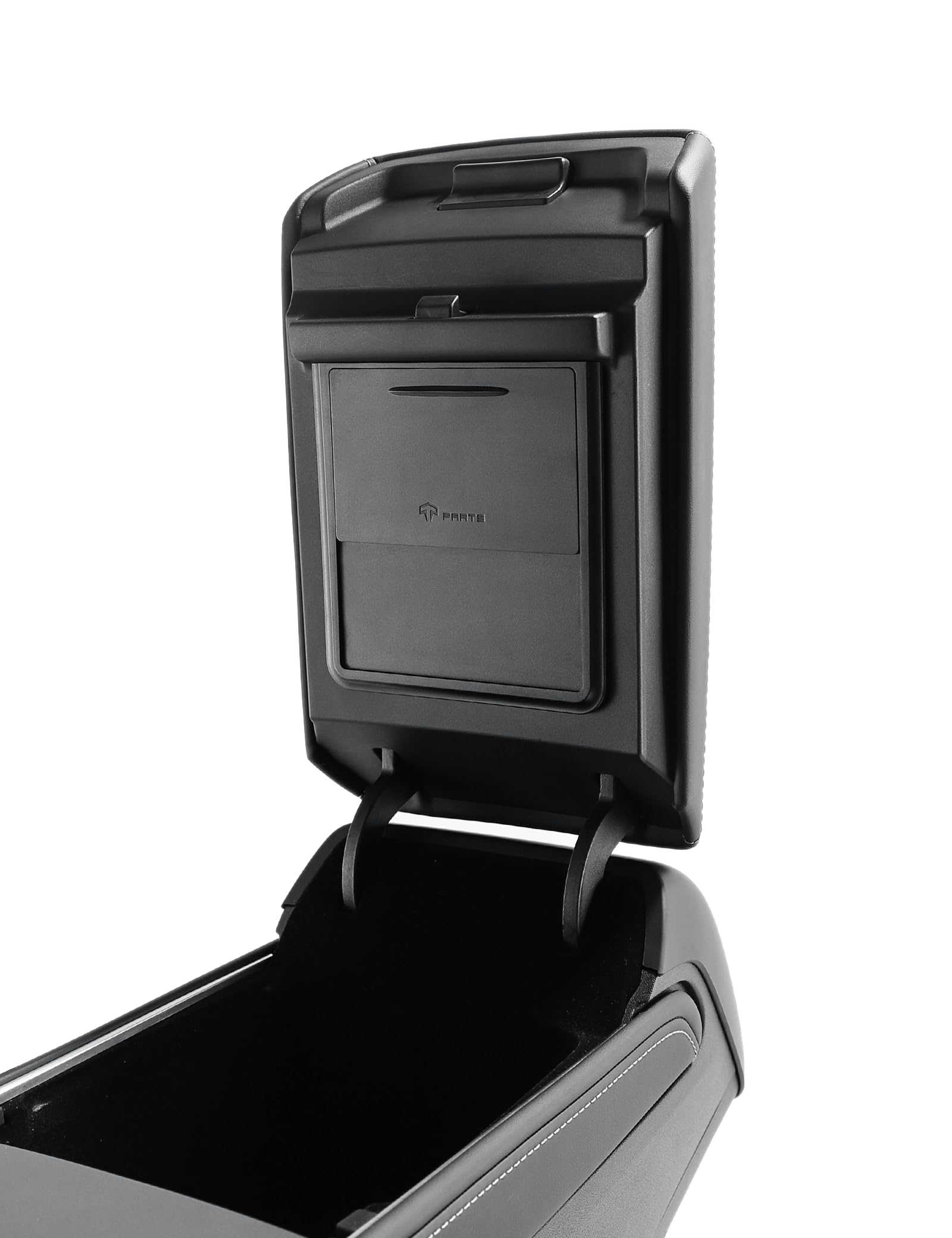 Photo 1 of TPARTS Magnetic Armrest Hidden Storage Box Compartment for Telsa Model 3 2018-2023 & Model Y 2020-2025 Interior Accessories Console Organizer Push-to-Open