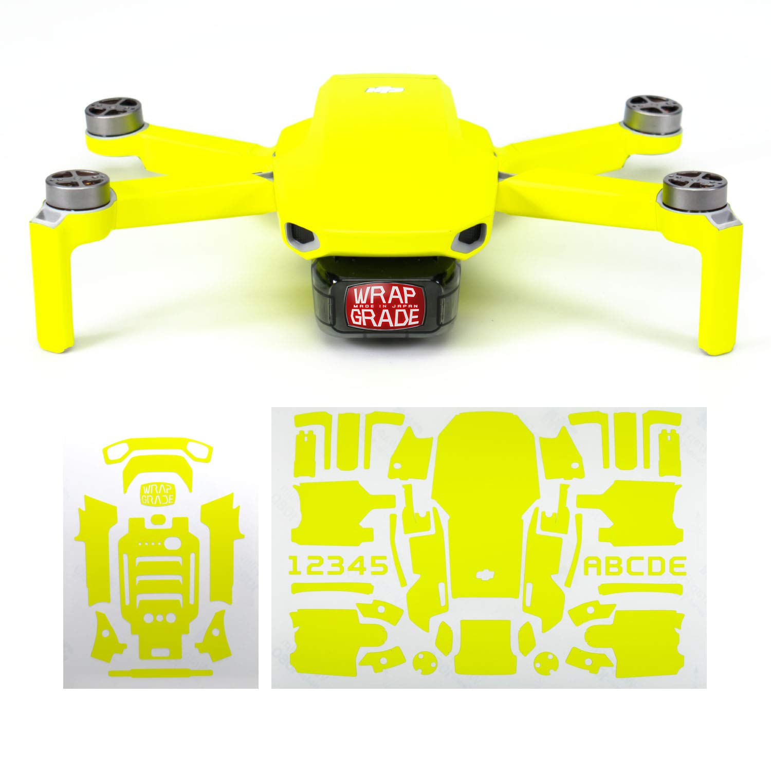 Wrapgrade Skin Sticker compatible with DJI Mavic Mini (NEON YELLOW)