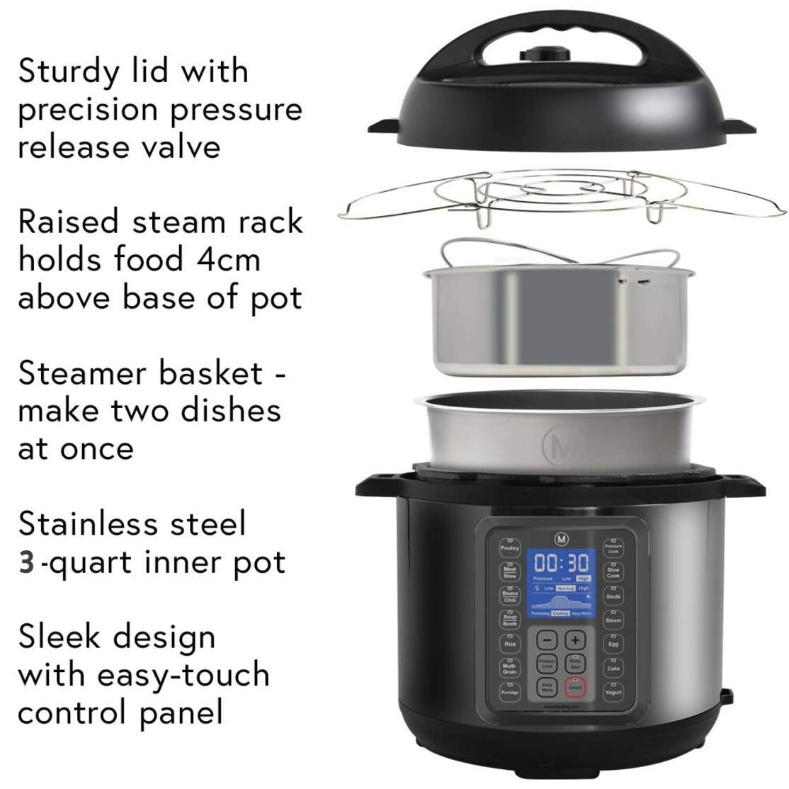 MultiPot 9in1 Programmable Electric Pressure Cooker with Stainless