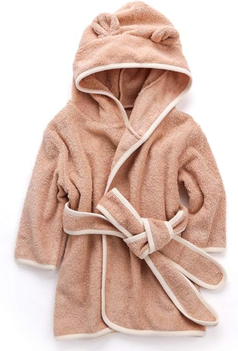 Amazon Co Jp バスローブ キッズ フード付きバスタオル 子供用 バスタオル着ぐるみ ルームウェア フード付き 肌触り抜群 柔らかさ ご 出産祝い お誕生日 贈り物 プレゼント ブラウン M 服 ファッション小物