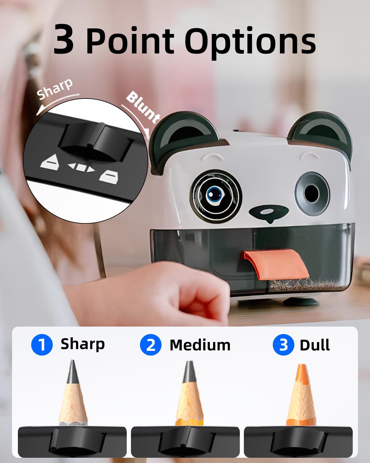 ZMOL Heavy Duty Electric Pencil Sharpener for Classroom, Auto-Stop Cute Pencil Sharpener Plug in for Kids for No.2 / Colored Pencil Sharpeners Plug in