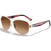CARFIA Acetate Metal Sunglasses for Women Polarized UV Protection Trendy Fashion Style CA2305