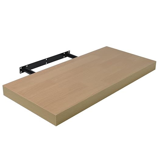 Moorland Wandboard Pegasus 75 cm in Eiche hell, freischwebend, Wandregal mit hoher Tragkraft & in div Farben - in 3 Längen